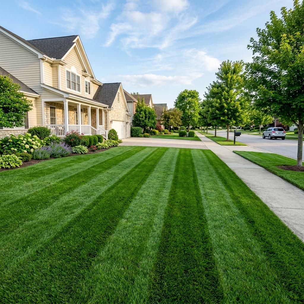 Perfectly manicured lawn lines