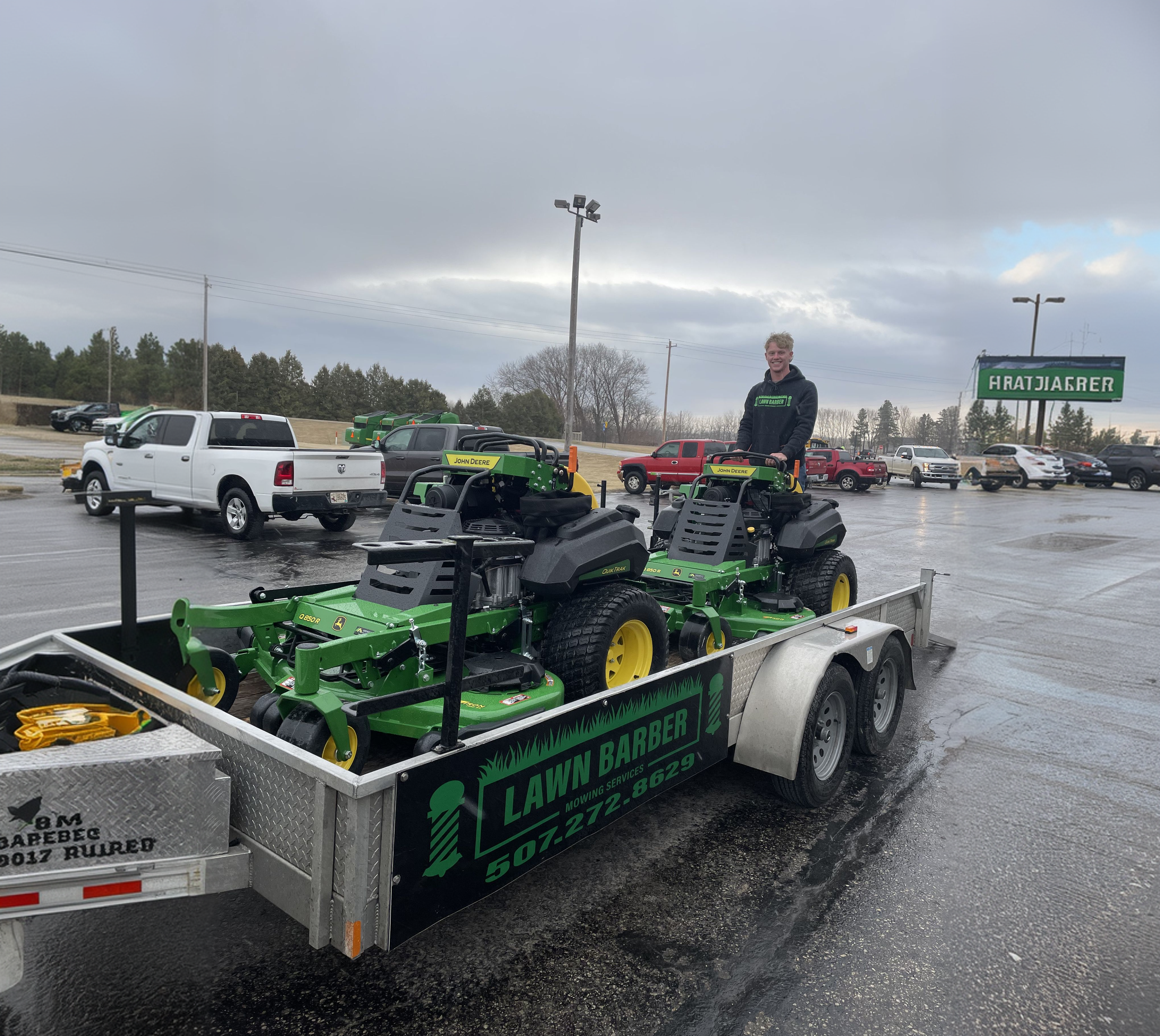 Landscaper maintaining property